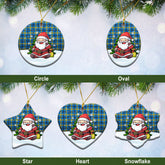Laing Tartan Christmas Ceramic Ornament - Scottish Santa Style